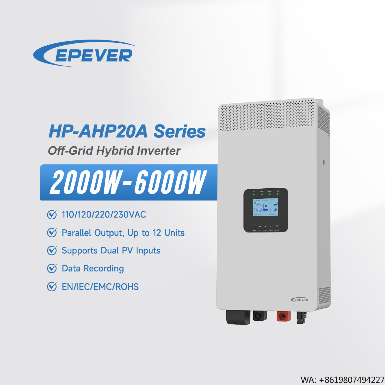 Inversor Epever de CC 24V 48V  - Hybrid Solar Inverter 5.5Kw Mppt 48V reseña y precio