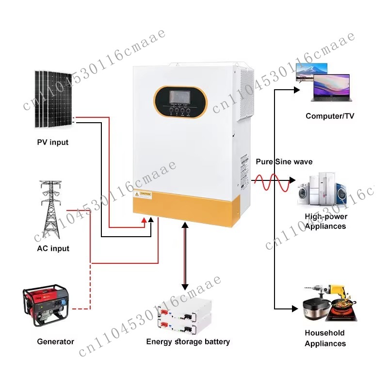 Inversor Híbrido Solar de Red  - Hybrid Solar Inverter 5.5Kw Mppt 48V reseña y precio